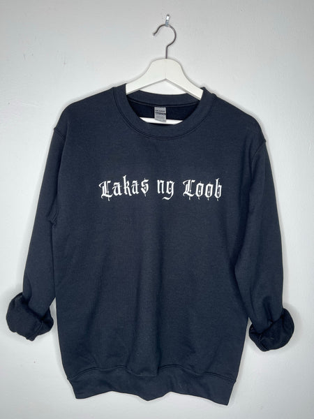 Black 'Lakas ng Loob' Crewneck Sweater